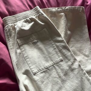 aritzia TNA tan linen pants